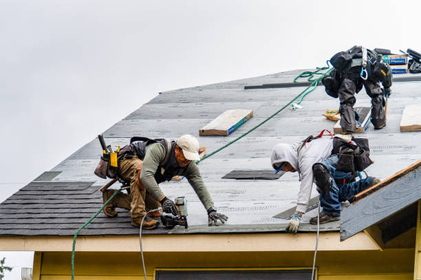 Professional Gutter Installation technician working in Maryville, IL